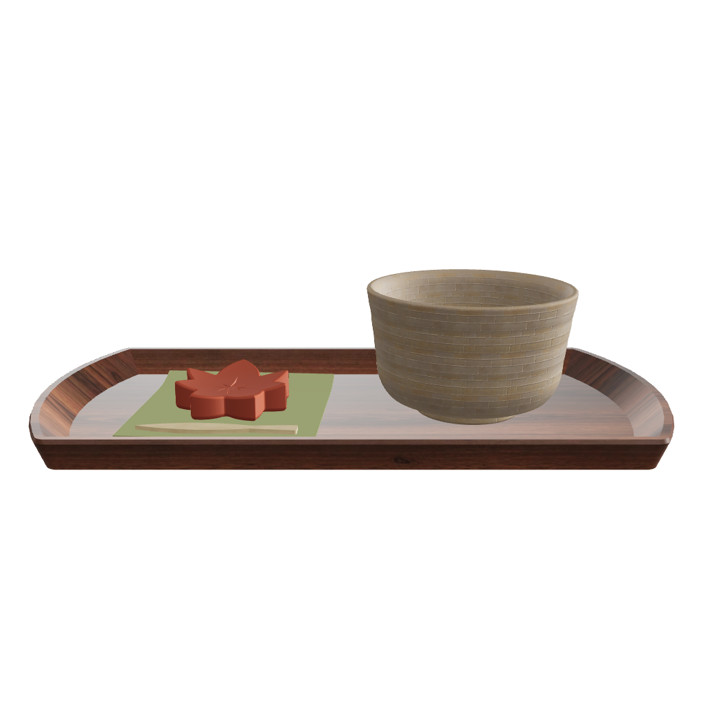 WAGASHI and Matcha Set - Autumn, 3D model