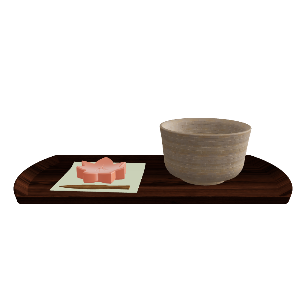 Japanese confectionery 3D model for ryokan or cafe interior visualization