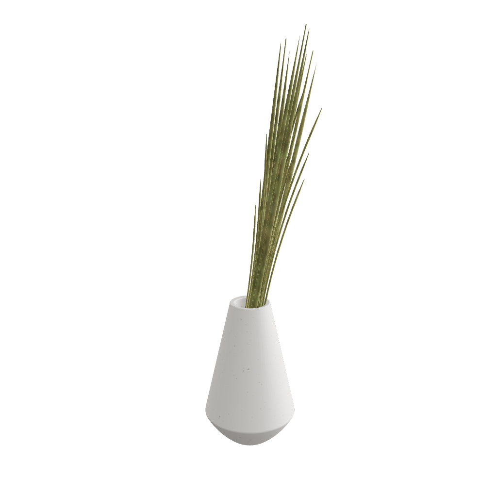 Decorative Stems 3D Model Interactive Preview - Natural Stems in Ceramic Vase - Archviz Interior Props